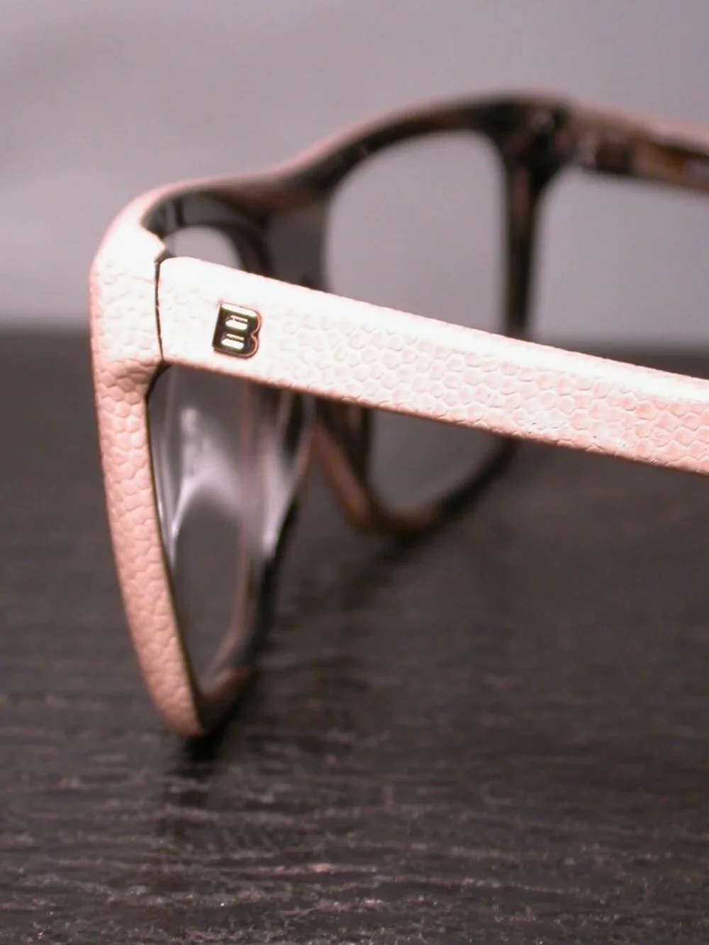 Balenciaga Designer Tan Leather Eyeglasses Frames  Made in Italy